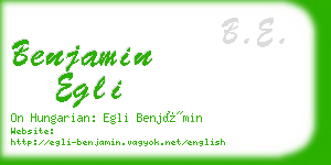 benjamin egli business card